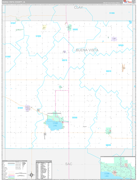 Buena Vista County, IA Wall Map